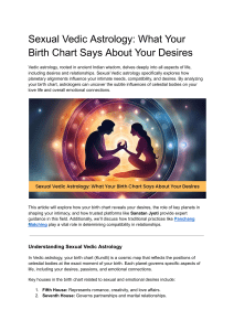 Sexual Vedic Astrology: Birth Chart & Desires