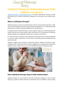 Individual Therapy for Relationship Issues- Build Healthier Connections