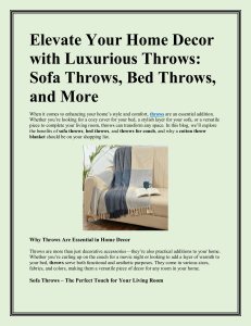 Elevate Your Home Decor with Luxurious Throws