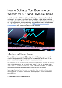 Optimize E-commerce Website for SEO & Skyrocket Sales