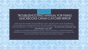 QuickBooks Crash Catcher Error Troubleshooting Manual