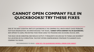 Cannot Open Company File in QuickBooks: A Complete Error Guide