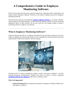A Comprehensive Guide to Employee Monitoring Software