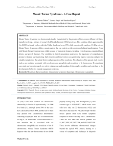 Mosaic Turner Syndrome Case Report