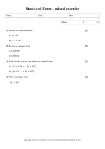 Standard Form Math Worksheet