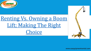 Renting Vs. Owning a Boom Lift; Making The Right Choice