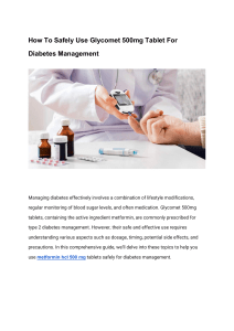 How To Safely Use Glycomet 500mg Tablet For Diabetes Management