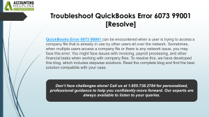 QuickBooks Error 6073 99001 Troubleshooting Guide