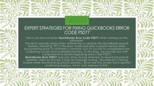 Fix QuickBooks Error PS077: Expert Strategies