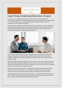 Couples Therapy: Strengthening Relationships in Annapolis