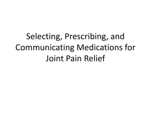 Joint Pain Medication: Selection, Prescription & Communication