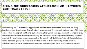 QuickBooks Application with Revoked Certificate: Ultimate Fix Guide