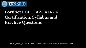 Fortinet FCP FAZ AD-7.4 Certification- Syllabus and Practice Questions