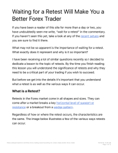 Waiting for Retest: Better Forex Trading