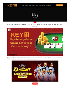 Play Rummy Game Online & Win Real Cash with Key11