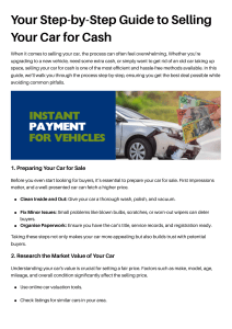 Your Step-by-Step Guide to Selling Your Car for Cash