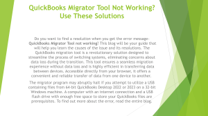 QuickBooks Migrator Tool Not Working on Windows? Step-by-Step Guide