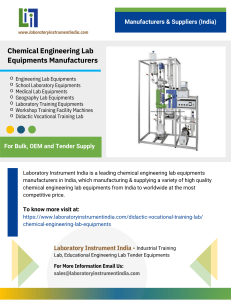 Chemical Engineering Lab Equipment India