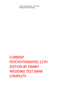 Current Psychotherapies 11th Ed Test Bank