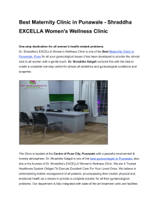 Best Maternity Clinic in Punawale - Shraddha EXCELLA Women's Wellness Clinic