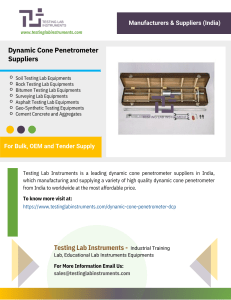 Dynamic Cone Penetrometer Suppliers in India