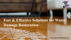 Effective Solutions for Water Damage Restoration