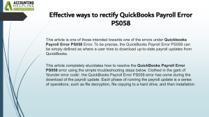 QuickBooks Payroll Error PS058: How to Fix It