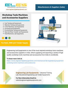 Workshop Tools & Lab Equipment Suppliers in India