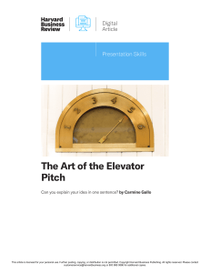 elevator pitch book