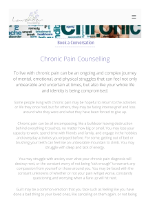 Counselling Services for Chronic Pain