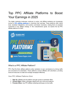 Top PPC Affiliate Platforms 2025