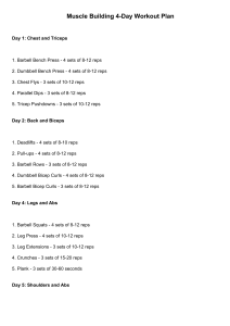 Muscle Building 4-Day Workout Plan