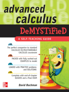 Advanced Calculus Demystified Textbook