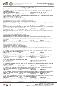 General Mathematics Exam - High School