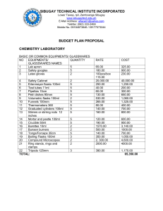 BUDGET PLAN PROPOSAL CHEM LAB