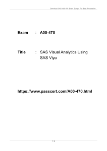 A00-470 SAS Visual Analytics Using SAS Viya Dumps