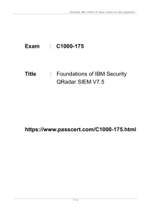 C1000-175 IBM Security QRadar SIEM V7.5 Dumps