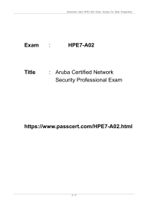 HPE7-A02 Aruba Certified Network Security Professional Dumps