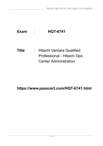 HQT-6741 Hitachi Ops Center Administration Dumps