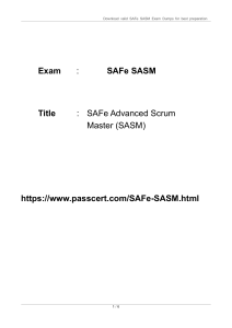 SAFe SASM SAFe Advanced Scrum Master (SASM) Dumps