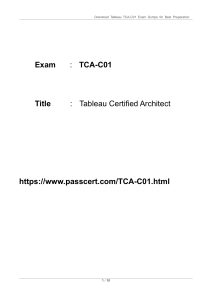 Tableau Certified Architect TCA-C01 Dumps