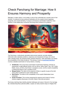 Panchang for Marriage: Harmony & Prosperity