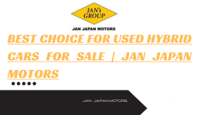 Best Choice For Used Hybrid Cars for Sale  Jan Japan Motors