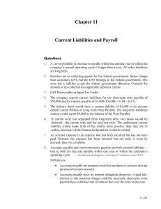 Current Liabilities & Payroll Solutions Manual