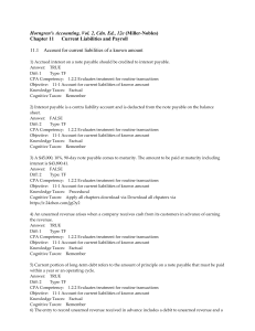 Accounting: Current Liabilities & Payroll