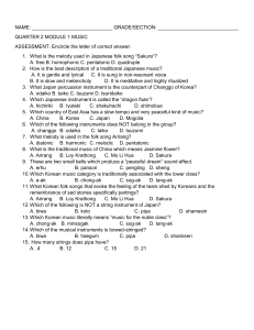 East Asian Music Assessment: Japanese, Korean, Chinese