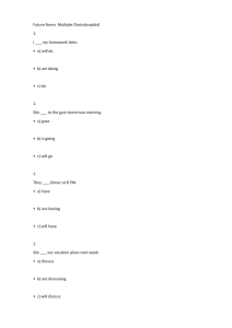 Future forms  Multiple Choice