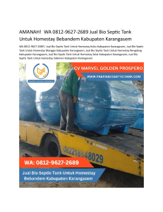 4.Jual Bio Septic Tank Untuk Homestay Bebandem Kabupaten Karangasem