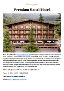 Aloka Resort Manali: Premium Hotel