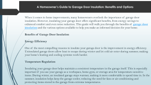 Garage Door Insulation Guide: Benefits & Options